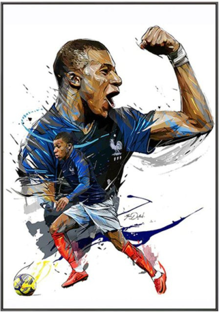 TPFLiving Luxus Poster Leinwand Fußballspieler Multicolor B: 60 cm, H: 90 cm - Bild 1