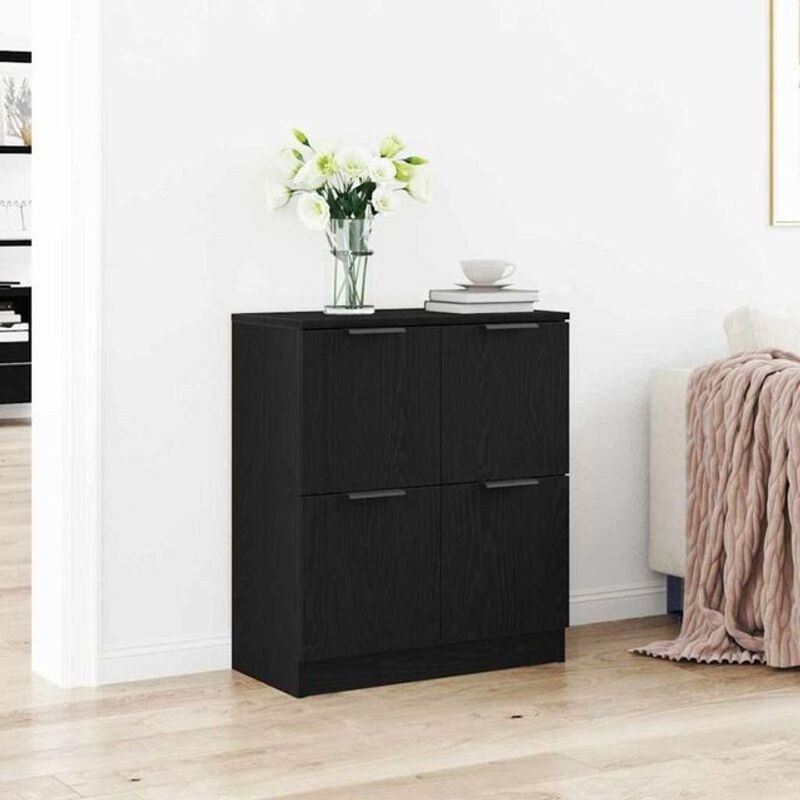 Modernes Sideboard aus Holzwerkstoff von VIDAXL in Schwarz, B/T/H: 60 x 30 x 70 cm - Bild 1