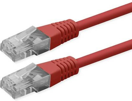 Roline Patchkabel Cat.6 (Class E) UTP Ethernet LAN Kabel, PoE, rot, Länge: 1 m - Bild 1
