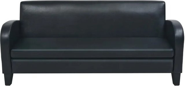 vidaXL 3-Sitzer-Sofa aus Kunstleder in Schwarz mit Holzrahmen - Bild 1