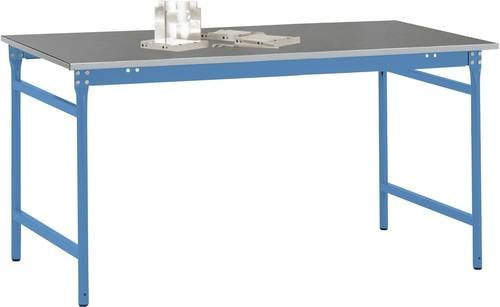 Manuflex Beistelltisch BASIS BB3004.5012 mit Blechbelag-Platte in Lichtblau RAL 5012, B/T/H: 75 x 50 x 78 cm - Bild 1