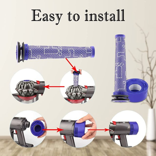 Waschbarer HEPA-Nachfilter in Blau für Dyson V7 und V8 Akku-Staubsauger Ersatzteil - Bild 1