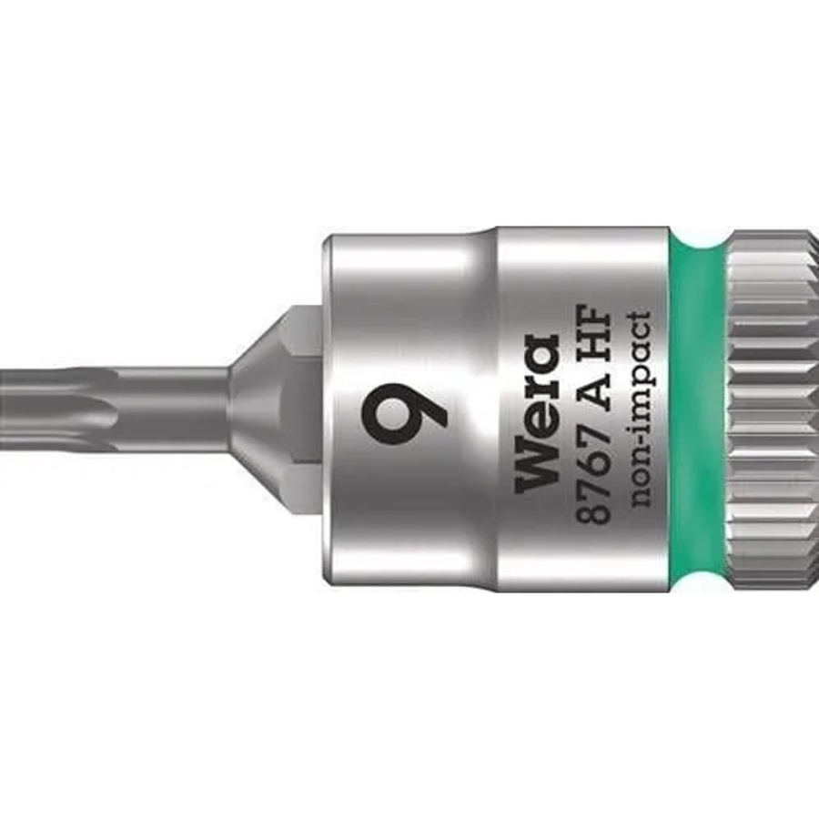 Wera Zyklop Bit-Nuss 8767 A HF Torx T9 mit 1/4 Zoll Antrieb, silber, Edelstahl - Bild 2