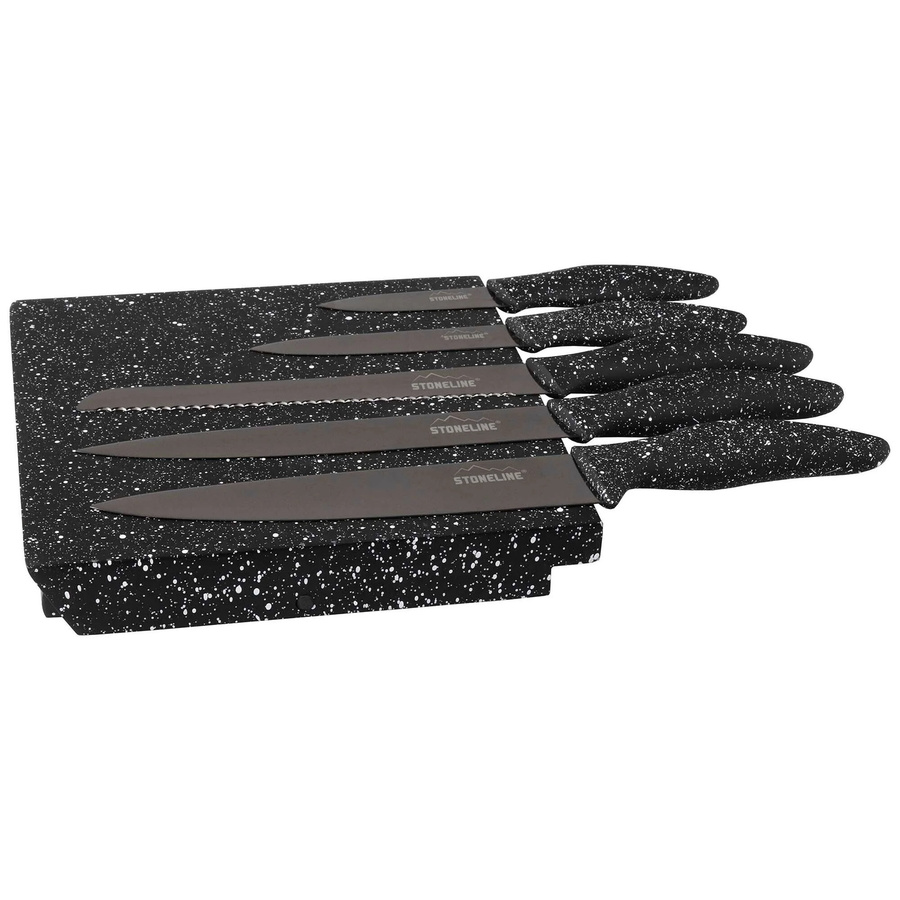 STONELINE Edelstahl Messer Set 5-teilig mit Messerblock in Schwarz - Bild 3