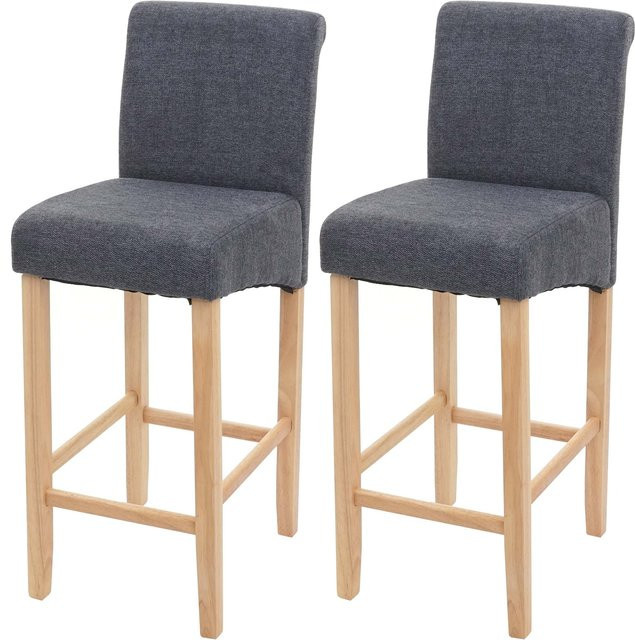 2er-Set MCW Barhocker C33 in Dunkelgrau mit Retro-Look und Stoffbezug - Bild 1
