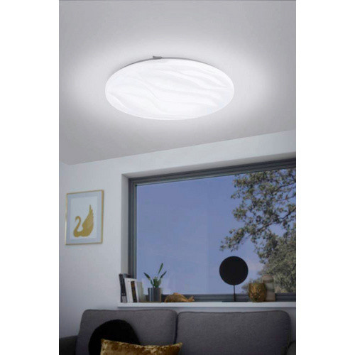 Eglo Benariba LED-Wand- und Deckenleuchte in Weiß mit warmweißem Licht und Wellendekor, Durchmesser: 44 cm - Bild 2