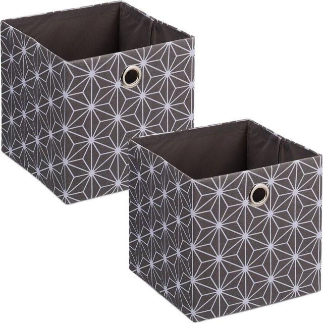 Relaxdays Aufbewahrungsbox aus Stoff in Grau, 2er Set, faltbar, B/T/H: 30,5 x 30 x 30 cm - Bild 1