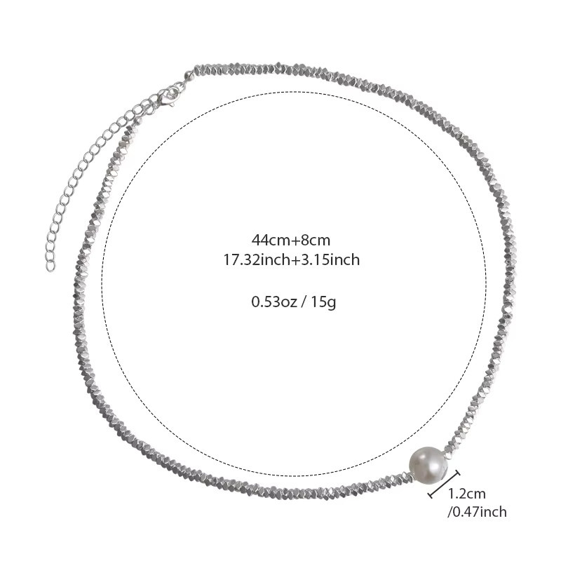 MISSNICE Halskette Silber, Perle, Damen - Bild 2