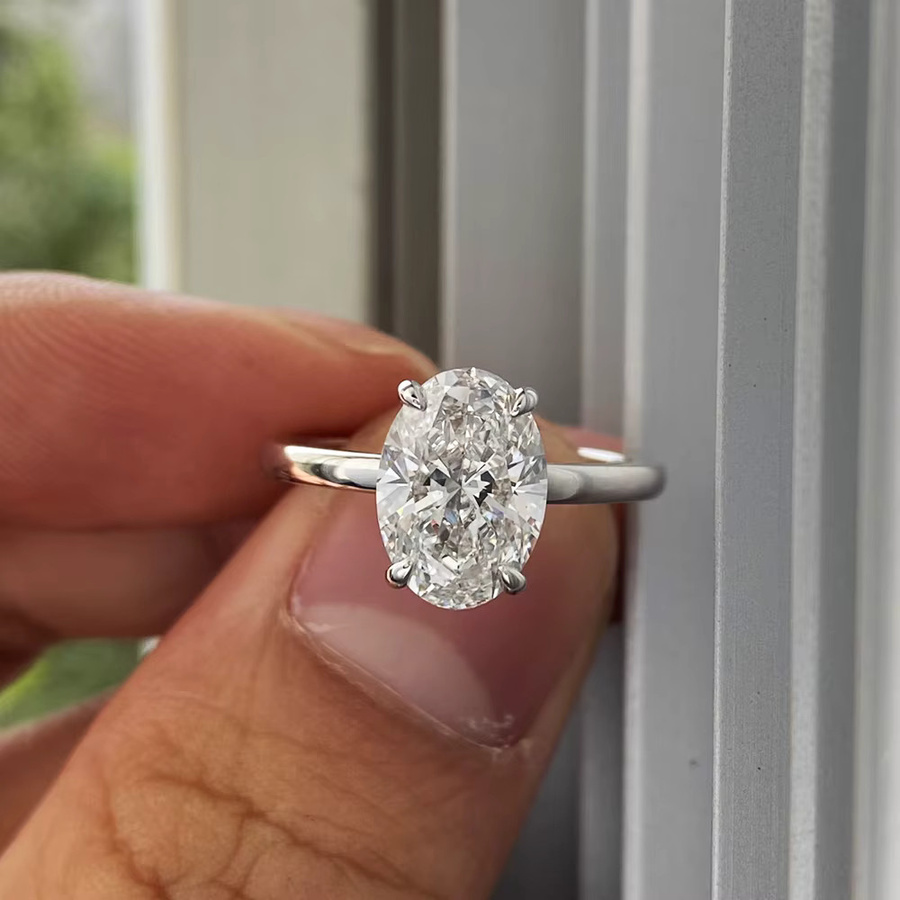 BXINY Ring Moissanit, 925 Silber vergoldet, Damen - Bild 1