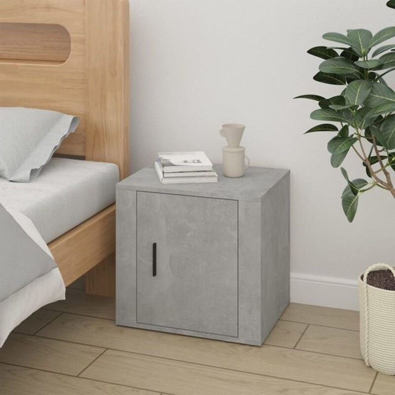 Moderner Nachttisch von Vidaxl in Betongrau aus Holzwerkstoff und Beton, B/T/H: 50 x 39 x 47 cm - Bild 1