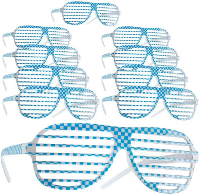 tectake Party-Gitterbrille, Zubehör, Blau, Kunststoff - Bild 1