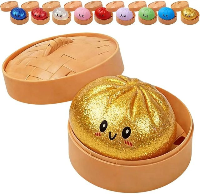 LDCX Glitzer-Dumpling Squishy mit Box, sensorisches Anti-Stress-Spielzeug - Bild 1