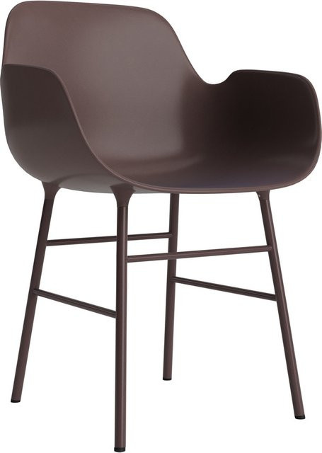 Normann Copenhagen Form Armlehnstuhl in Braun mit lackiertem Metallgestell im skandinavischen Design - Bild 1
