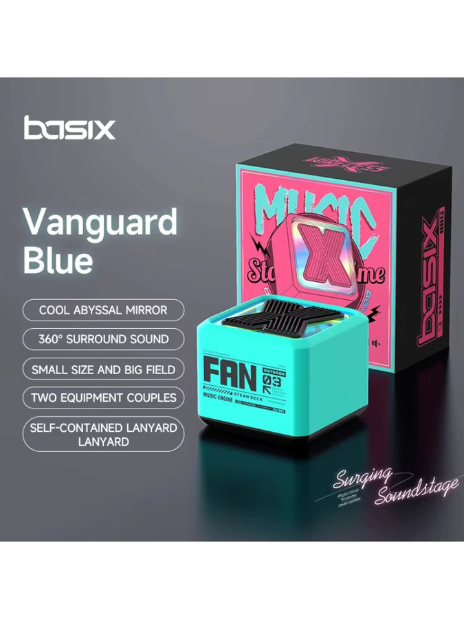 Basix Mini-Bluetooth-Lautsprecher Tragbarer Kabelloser Stereo-Surround-Sound in Pink - Bild 7
