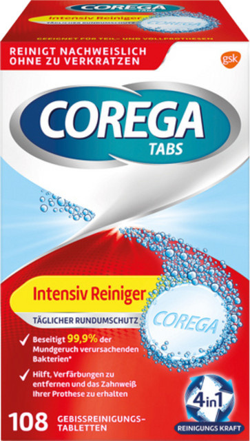 Corega Intensiv-Reiniger Tabs Rundumschutz, Gebissreinigungstabletten, 108 Stk - Bild 1