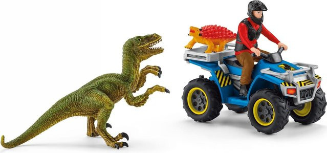 Schleich Dinosaurs Flucht auf Quad vor Velociraptor, ab 4 Jahren - Bild 1