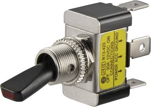 TRU Components Kfz-Kippschalter TC-R13-423L Rot 12 V/DC 30A 1 x Aus/Ein rastend - Bild 1