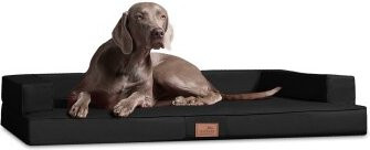 Tierlando GIBSON VISCO Orthopädisches Hundesofa aus Kunstleder in Schwarz, B/T/H: 80 x 60 x 22 cm - Bild 1