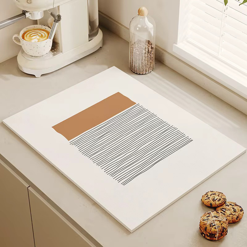 VIKAMA Tischsets im Zen-Stil, saugfähige und schnell trocknende Küchen-Abtropfmatten sowie wärmeisolierende Untersetzer zur Heimdekoration - Bild 1