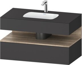 Duravit Qatego Einbauwaschtisch-Möbel-Set in Grau, B/T/H: 100 x 55 x 60 cm - Bild 1