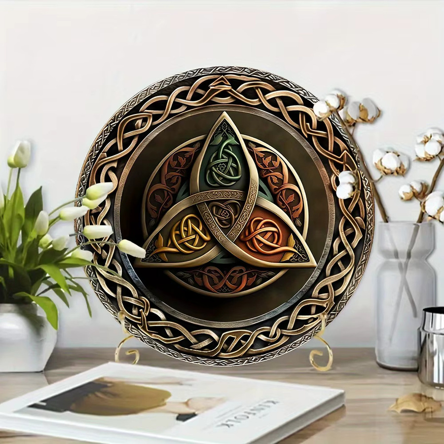 HELLOYOUNG Keltisches Triskelion-Symbol Wandschild aus Aluminium, Mehrfarbig, Durchmesser: 20,32 cm - Bild 3