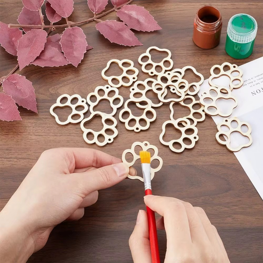 Ohrring-Rohlinge Holz, Charms, 50 Stück - Bild 4