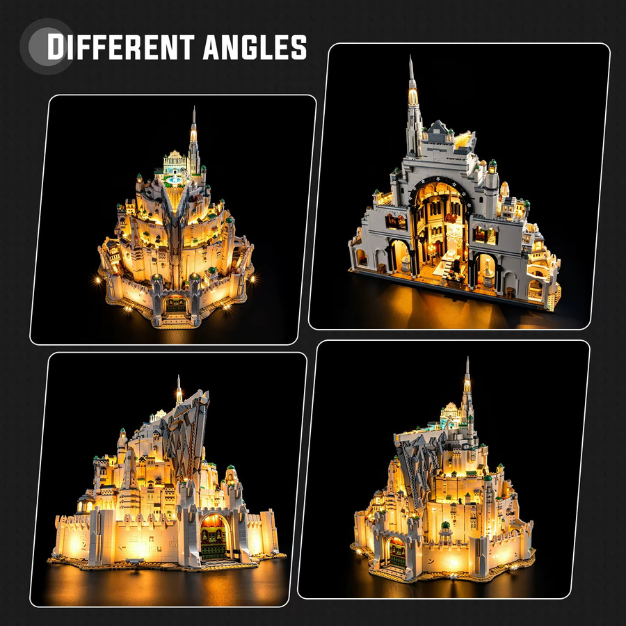 BlockGlow LED-Beleuchtungsset für LEGO Der Herr der Ringe Minas Tirith, warmweiß - Bild 2