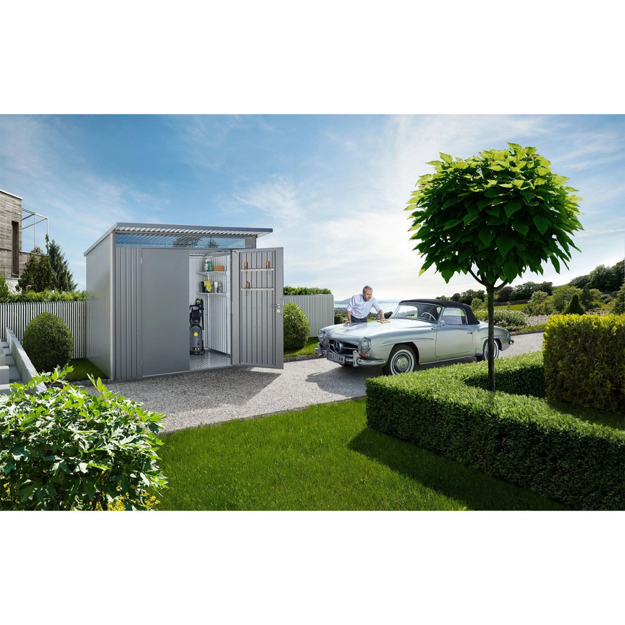 Biohort Gerätehaus AvantGarde mit Doppeltür und Satteldach in Quarzgrau-metallic, B/H/T: 257 x 217 x 257 cm - Bild 2