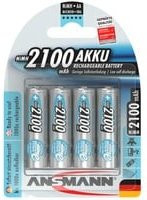 Ansmann maxE HR06 Mignon AA NiMH Akku 2100 mAh 1.2V, 4er Pack, Silber - Bild 2