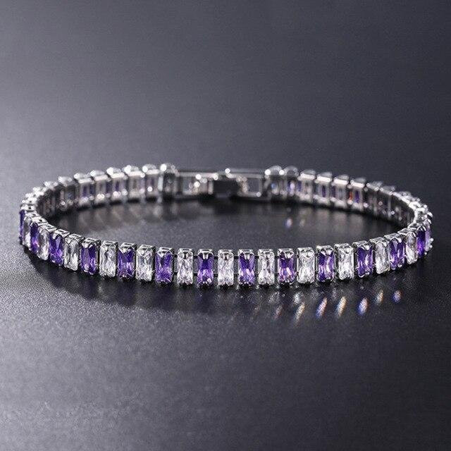 Armband, Zirkonia, Bunt, Silber Farbe, Unisex, 17 cm - Bild 1