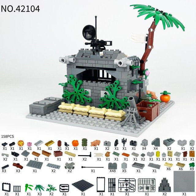 Linyi toy Dschungel Armeestil Militärbunker Bausteine Sammlerset - Bild 1