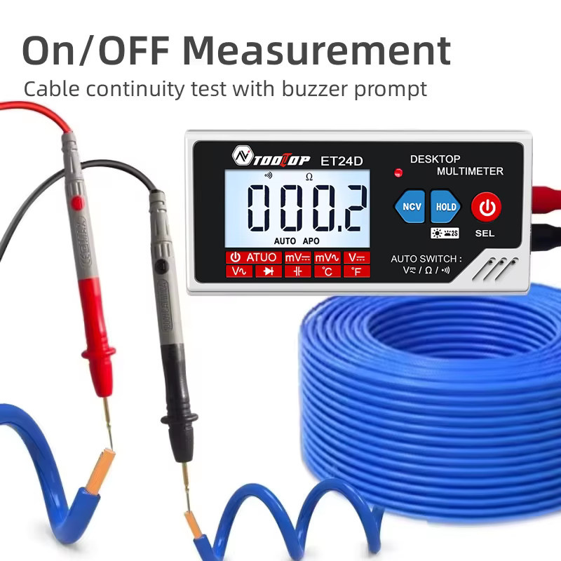 TOOLTOP Mini-Desktop-Digitalmultimeter mit 6000 Zählungen, True RMS, 600 V AC/DC Spannungsmesser und Lithium-Akku - Bild 2