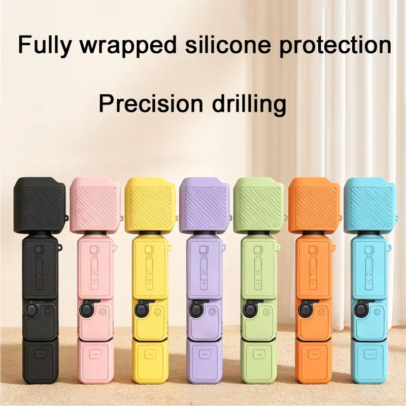 DJI Pocket 4 Action-Kamera-Schutzset mit Silikonhülle und gehärteten Glasdisplay-Schutzfolien - Bild 2