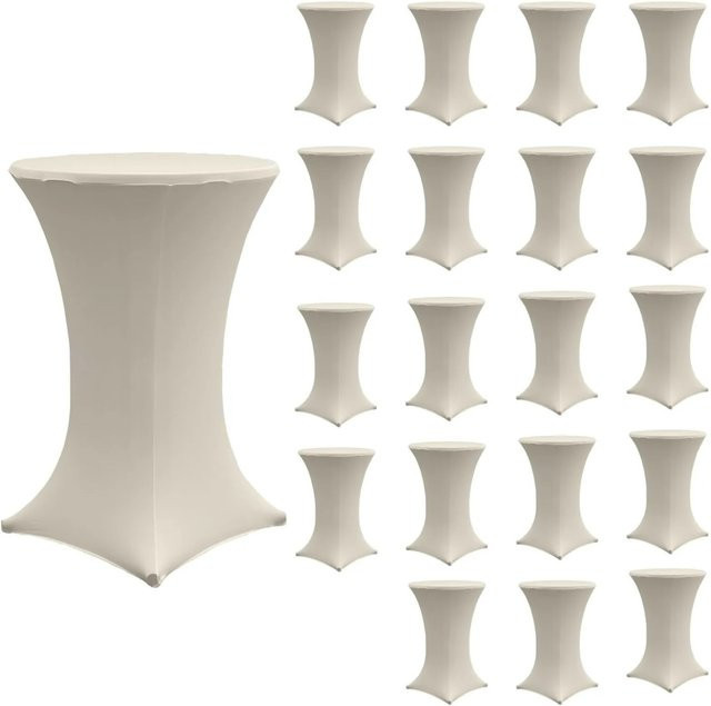 20er Set TRUTZHOLM Stehtischhusse aus Jersey-Stretchstoff in Beige für runde Bistrotische mit einem Durchmesser von 80 cm - Bild 1