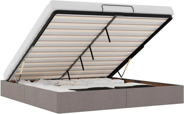 vidaXL Ottoman-Bett mit Lift-up-Funktion in Taupe, B/T: 180 x 200 cm - Bild 1