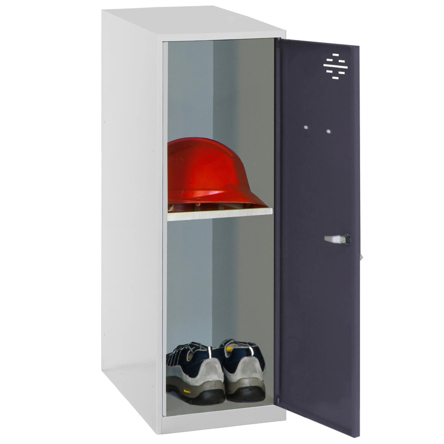 PROREGAL Schließfachschrank AMEGO Spind aus Metall mit 1 Fachboden und Schloss in Anthrazit-Grau, H x B x T: 91,5 x 40 x 50 cm - Bild 2