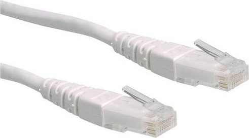 Roline RJ45 Patchkabel CAT 6 U/UTP Ethernet LAN Weiß, Länge: 0,30 m - Bild 1