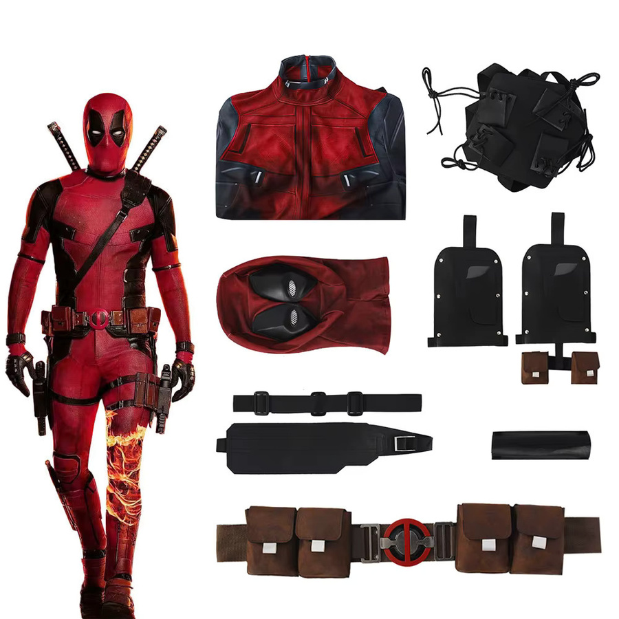 Beast Kingdom Deadpool-Kostüm, Cosplay-Kostüm, Deadpool-Overall, Maske, Gürtel - Bild 5