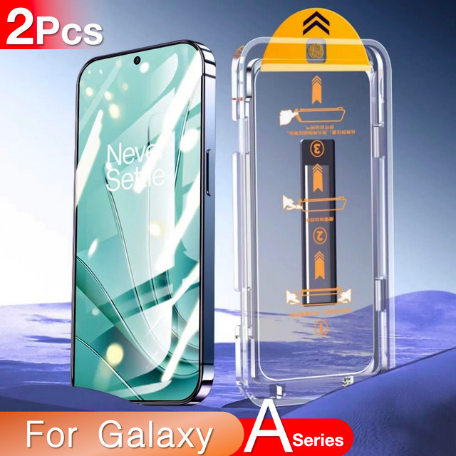 2er-Set Gehärtetes Glas Displayschutz für Samsung Galaxy A73 A71 A55 A54 A53 A52 A51 A50 A34 A33 A32 A31 A35 A25 4G 5G Transparent - Bild 1
