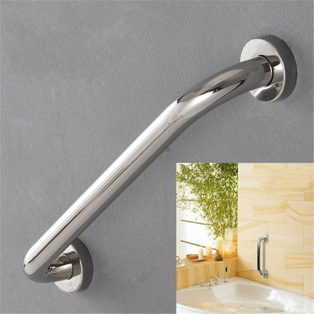 2er-Set Haltegriffe für Bad und Dusche aus Edelstahl in Silber, Wandmontage, gerade Form - Bild 1