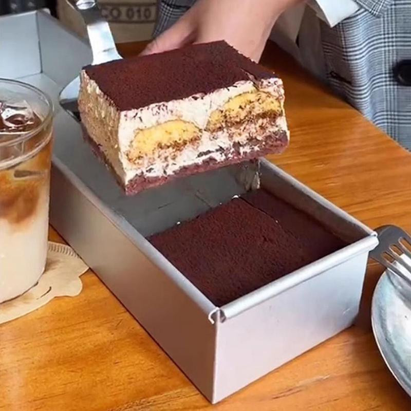 Yummys Backform aus Edelstahl für Tiramisu und Kuchen, silberfarben, rechteckig - Bild 4