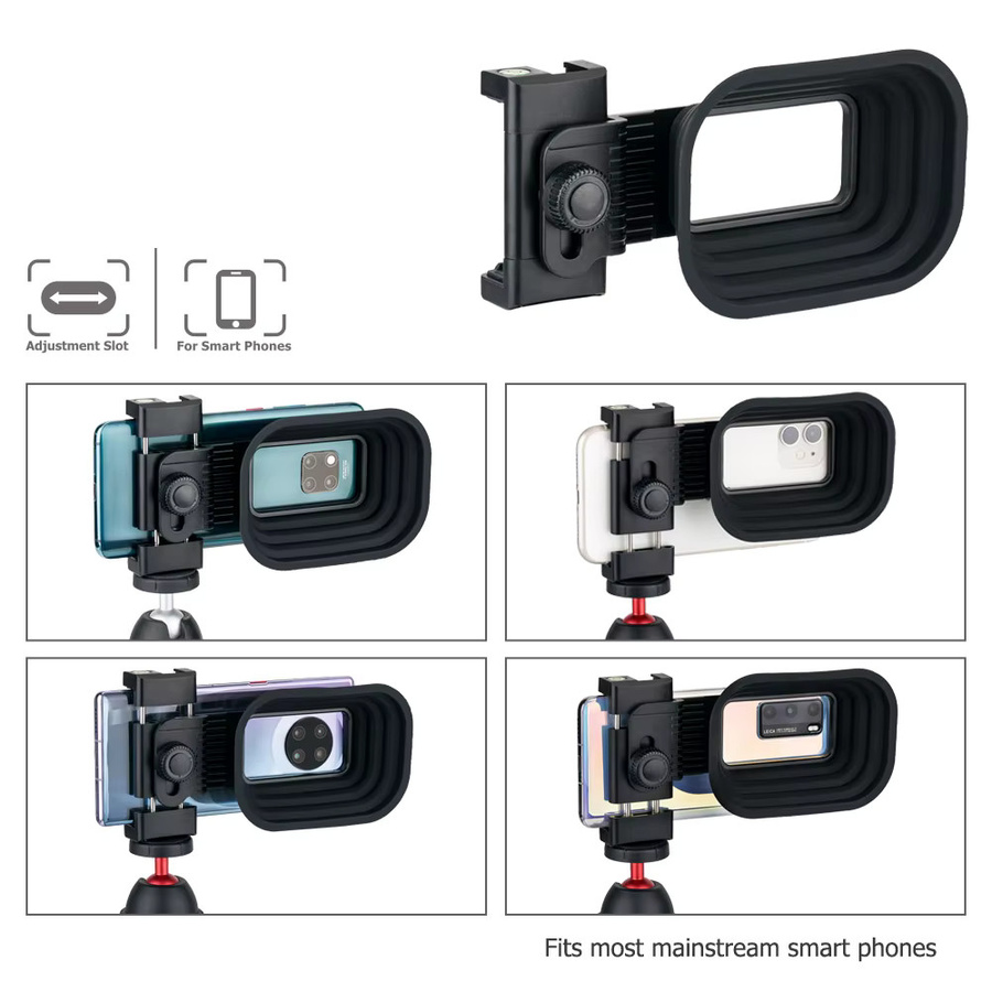 KIWIFOTOS Universelle Silikon-Gegenlichtblende in Schwarz zur Antireflex-Unterstützung für iPhone 15, iPhone 14 und Samsung Android Smartphones - Bild 2