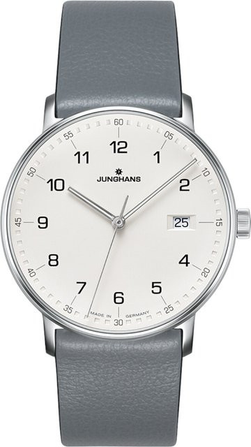 Junghans Herrenuhr, Quarz, Edelstahl, Leder, 40 mm, 5 ATM - Bild 1