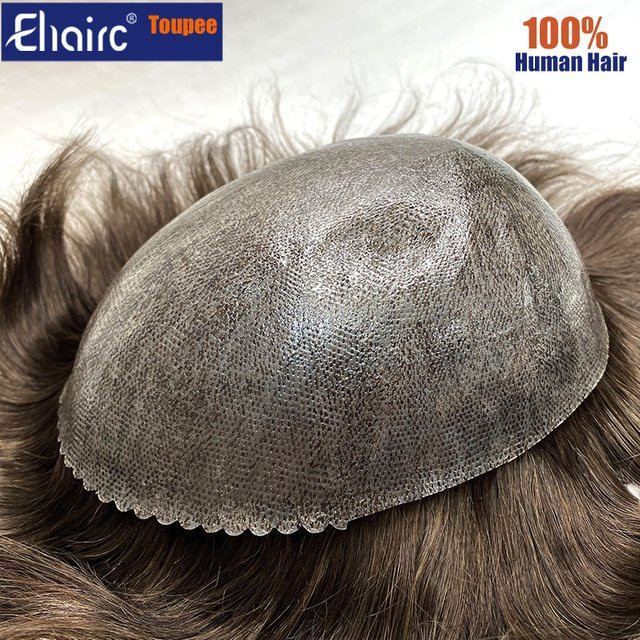 EHairc Herren Haarprothese, 100 % Echthaar, Injektionshaut-Toupet - Bild 1