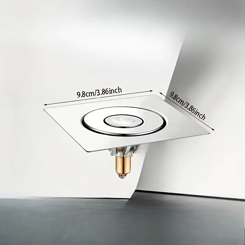 Hedahlia Quadratischer Pop-Up Bodenablauf für Dusche und Waschbecken mit Fußpedal-Design als Haarfänger für dein Badezimmer - Bild 5