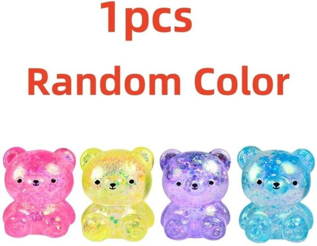 BC Pet Supplies Zuckergefüllter Bär Quetsch-Fidget-Spielzeug, Glitzer-Gummibär - Bild 1
