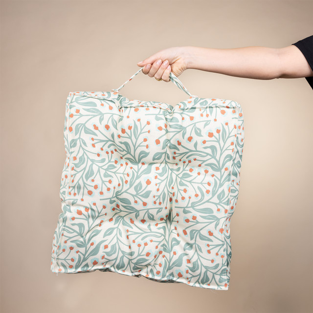 BLUME2000 Baumwollkissen Green Living mit Blätterranken-Design in Multicolour, B/B/H: 40 x 40 x 40 cm - Bild 1