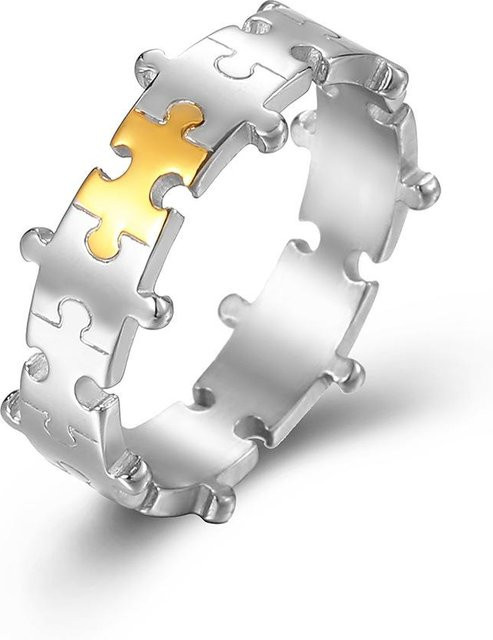YIRAN Partnerring Titanstahl, Weiß, Unisex, Ringgröße 8 - Bild 1