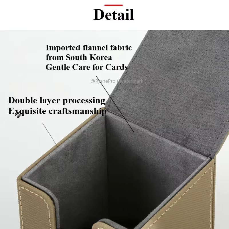 RyshePro Karten-Aufbewahrungsbox, Deckbox aus Leder, mit 2 Trennwänden - Bild 2