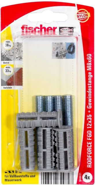 Fischer Gewindestangendübel Rodforce FGD 12 M8 TR 60 K in Grau für Beton - Bild 1